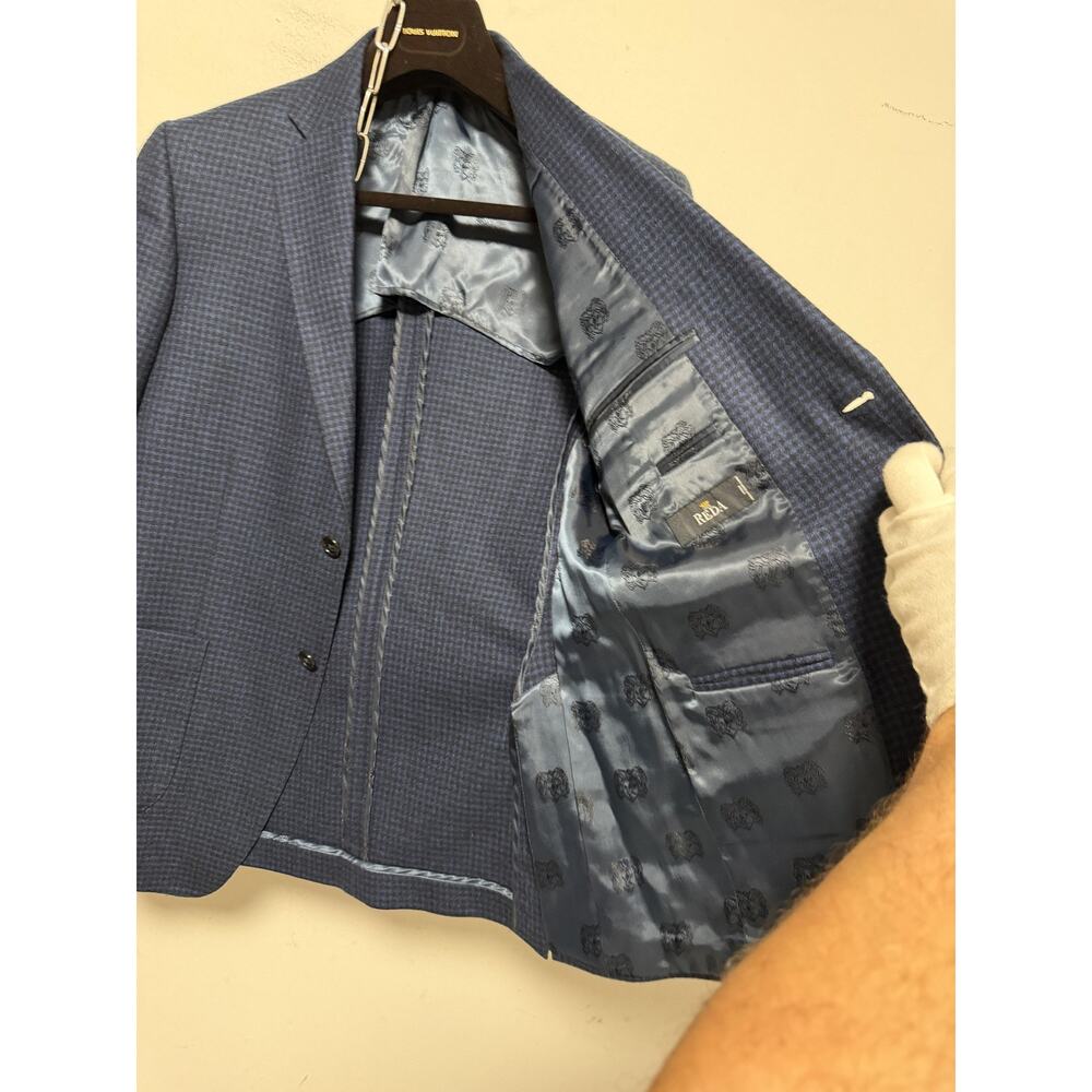 Bruno Magli Blazer Mens 36S Blue Wool Check Two Button Sport Coat Notch Lapel - Picture 7 of 16